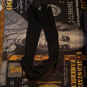 Shoe Republic LA Black Over-the-Knee Stiletto Boots